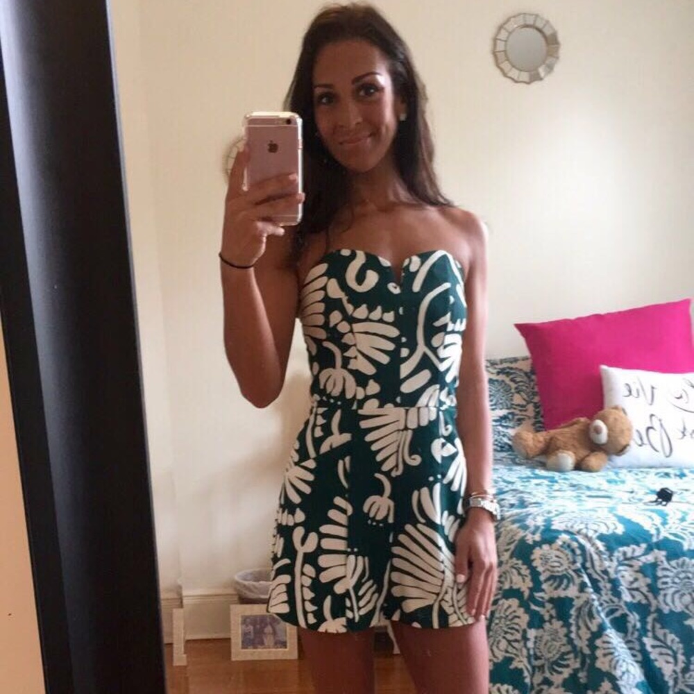 Palm Leaf Print Romper